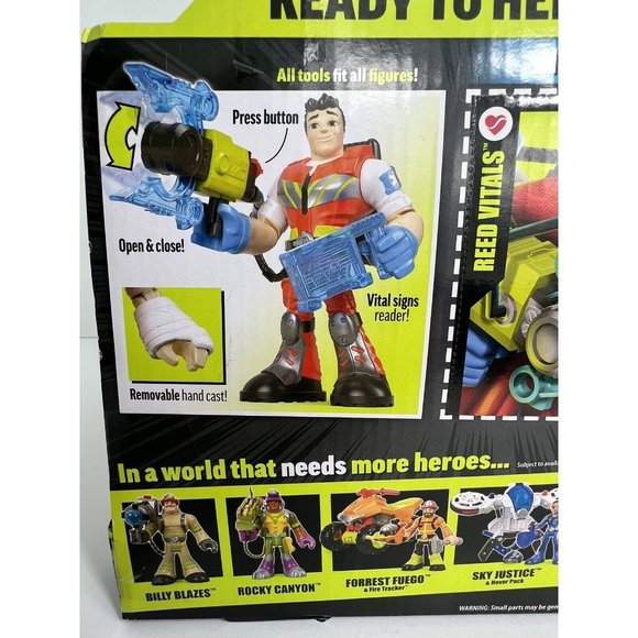 Rescue Heroes Reed Vitals Medical Rescue Cadet With Backpack Fisher Price New - Picture 7 of 12